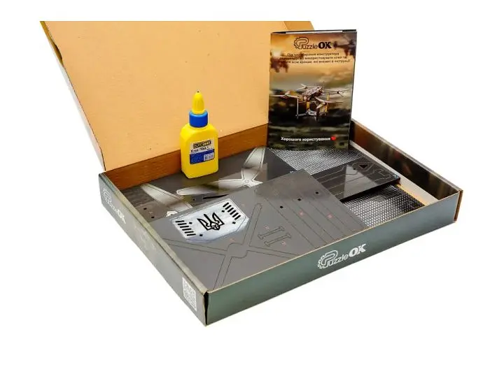 Дерев'яний 3D конструктор FPV Дрон, Puzzleоk (Puz-00923), 95 дет. - фото 6