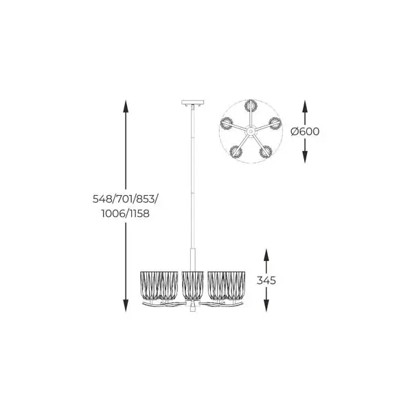 Подвесная люстра TAZZA P0590-05B-V7AC Zuma Line - фото 4