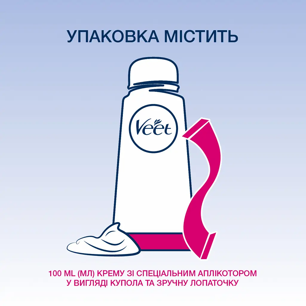 Крем для депіляції Veet Minima для чутливої шкіри з аплікатором 100 мл (3172250) - фото 5