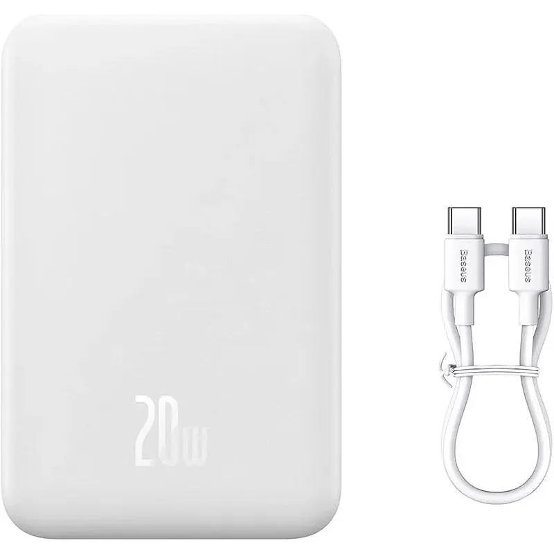 Зовнішній акумулятор Baseus Magnetic Mini 20W 10000mAh White (PPCX070002) [106690] - фото 9