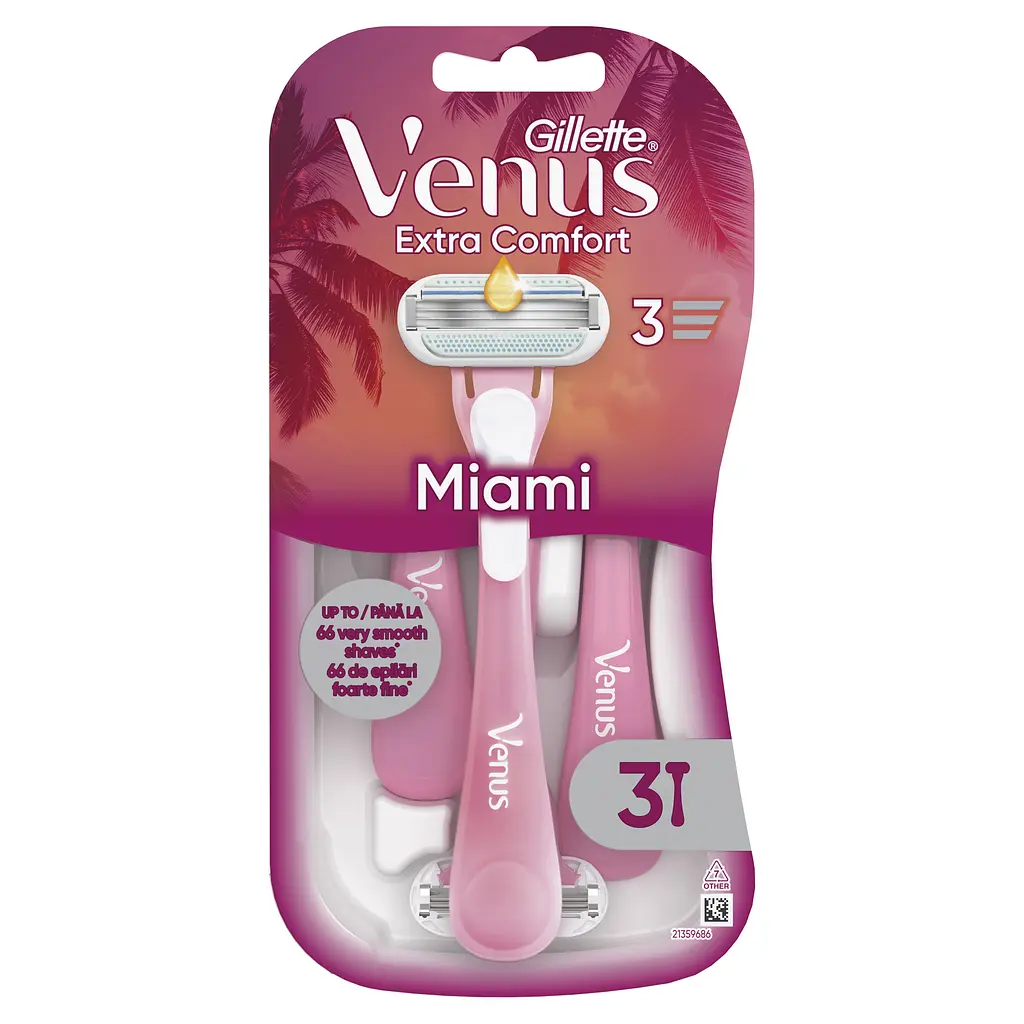 Одноразові станки для гоління (бритви) жіночі Venus Smooth Miami 3 шт. - фото 2