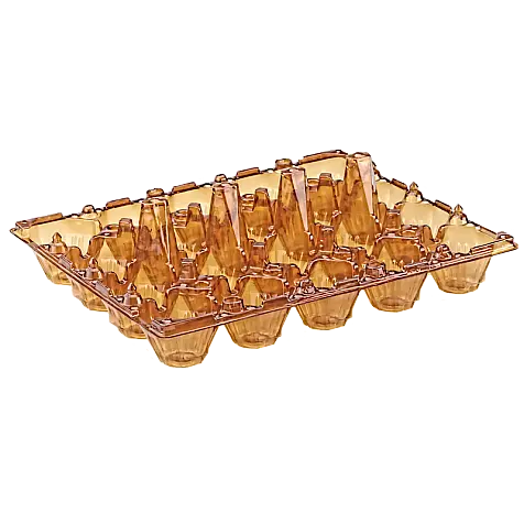Упаковка для курячих яєць , 20 комірок, 50 шт, форма прямокутна, колір коричневий, ПЕТ для зберігання і транспортування - фото 4