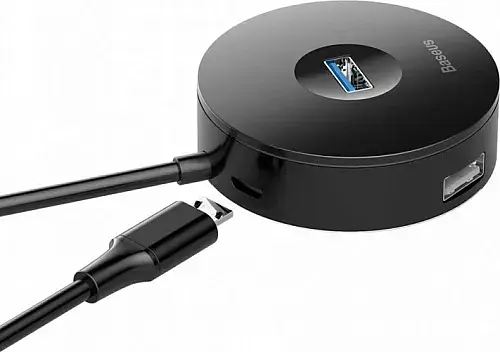 USB-хаб Baseus Round Box HUB Adapter (USB3.0 to USB3.0*1+USB2.0*3) 1m CAHUB-U01 Black - фото 6