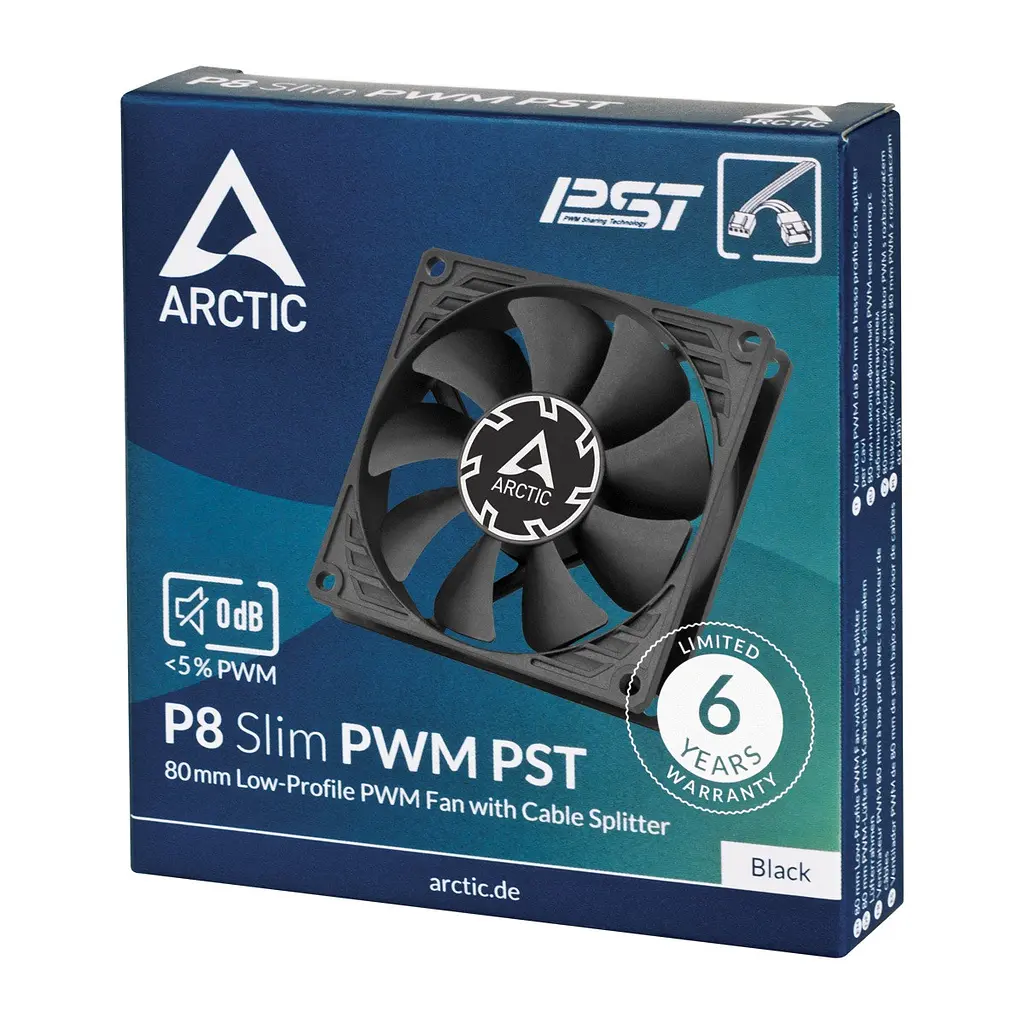 Вентилятор Arctic P8 Slim PWM PST Чорний (ACFAN00295A) - фото 4