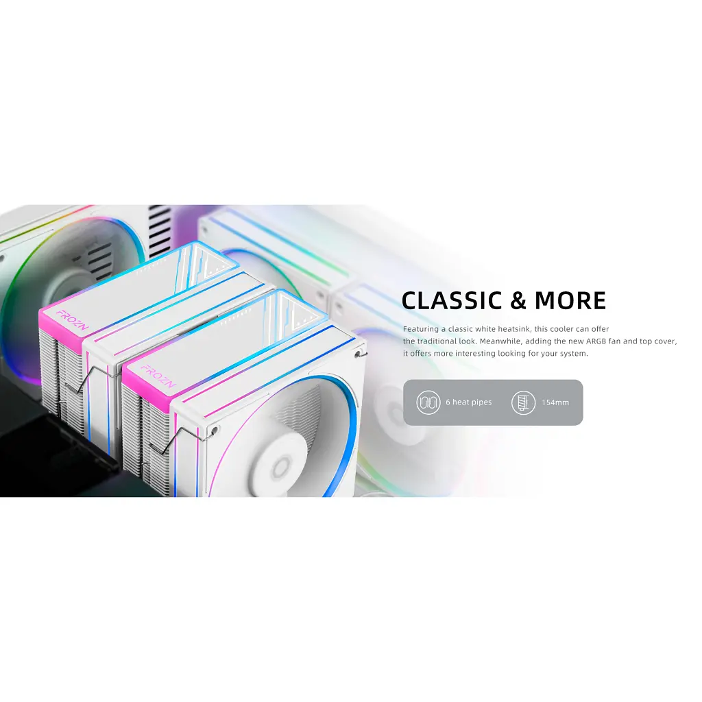 Кулер до процесора ID-Cooling Frozn A620 ARGB White (FROZN A620 ARGB White) - фото 8
