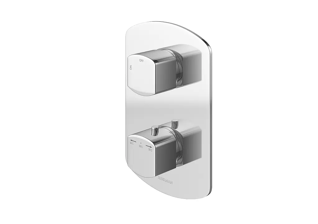 Душова система Kohlman Foxal 20 chrome з термостатом + BOX прихованого монтажу KPL-QW431FQ20, Хром - фото 3