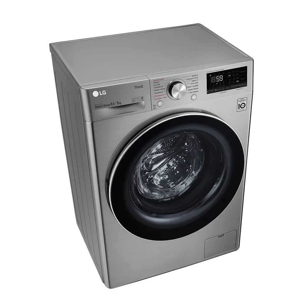 Прально-сушильна машина LG F2V5GG9T, 8,5кг (5кг), 1200, A, Пар, глибина 47см, Дисплей, Інвертор, Сріблястий (F2V5GG9T) - фото 5