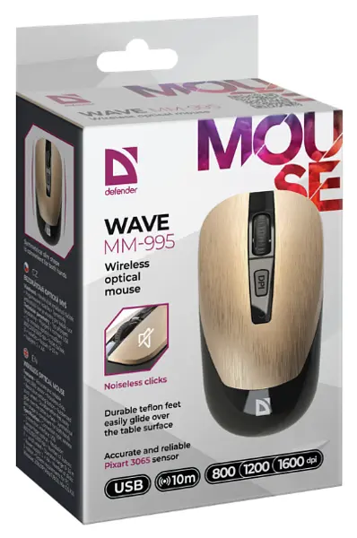 Мишка Defender Wave MM-995 Silent Wireless Bronze (52992) - фото 5