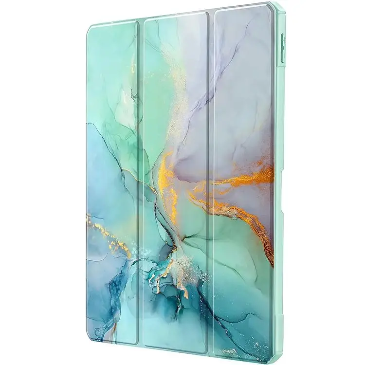 Чохол-книжка BeCover Soft Edge TPU з кріпленням для стілусу для Xiaomi Redmi Pad SE 8.7" Green Marble (712574) - фото 4