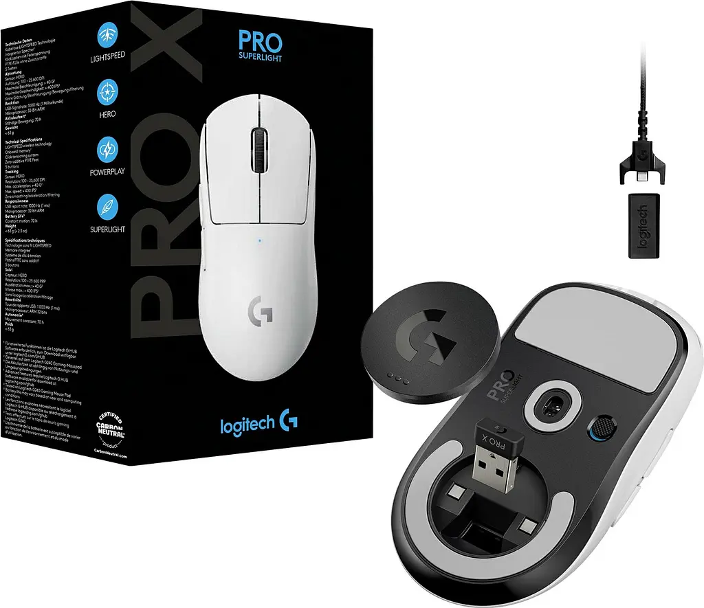 Миша комп'ютерна Logitech G Pro X Superlight Wireless White (910-005942) - фото 9