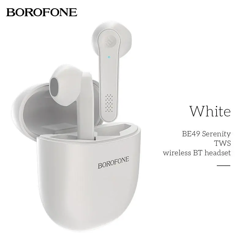 Наушники Borofone BE49 Serenity TWS wireless BT headset White - фото 2