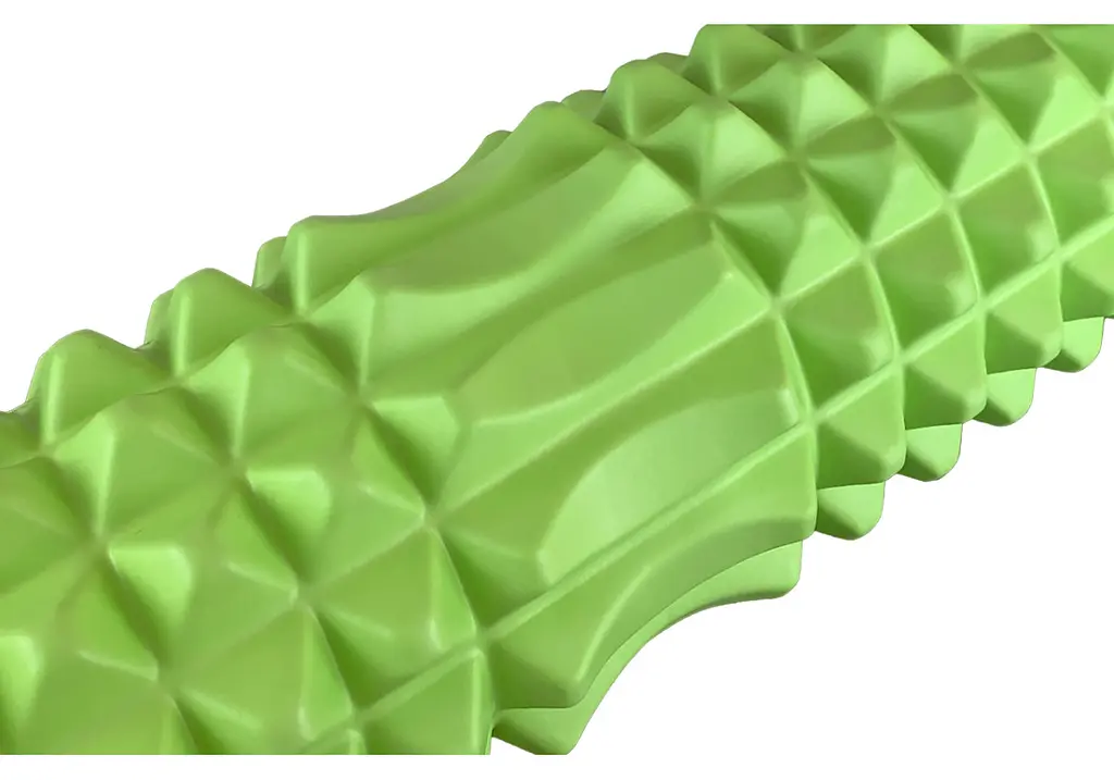Массажный ролик EasyFit Grid Roller 33 см v.1.2 с заглушками с двух сторон Салатовый (EF-2022a-GN) - фото 3