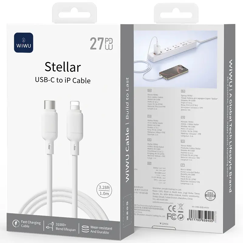 Дата кабель WIWU C089 Stellar Type-C to Lightning 27W 1 м White - фото 3
