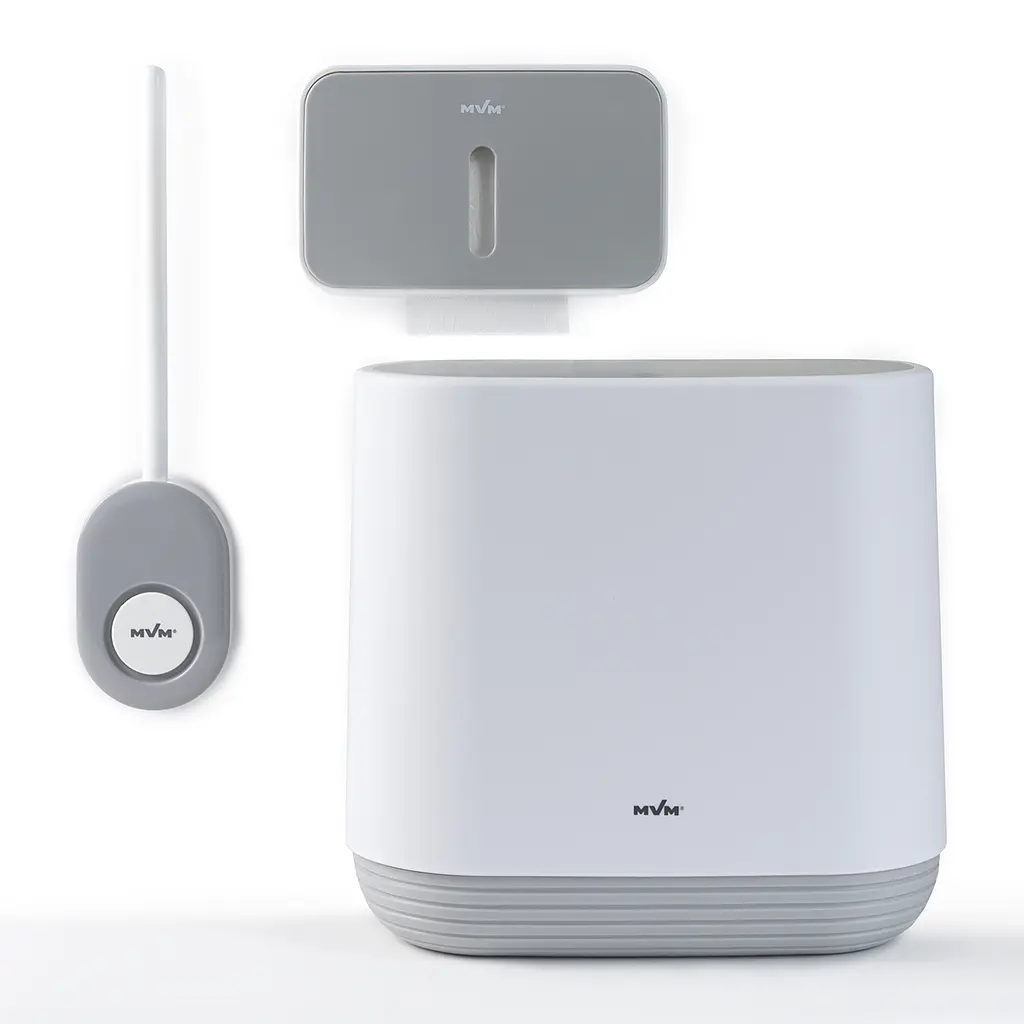 Набор аксессуаров для ванной комнаты МВМ My Home MVM-15: BP-34, BP-14, BP-15, белый с серым (MVM-MH-15 WHITE/GRAY) - фото 2