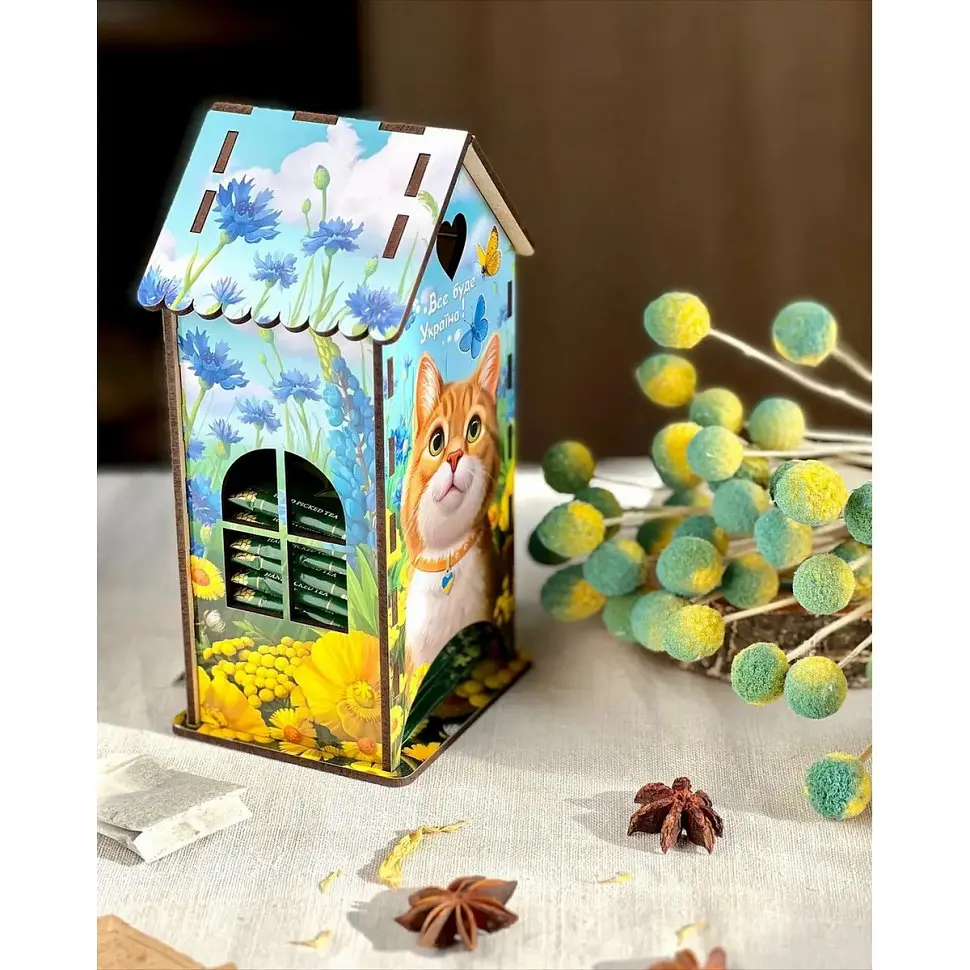 Чайний будиночок Ubumblebees Рудий котик (ПСФ156) PSF156 дерев'яний - фото 6