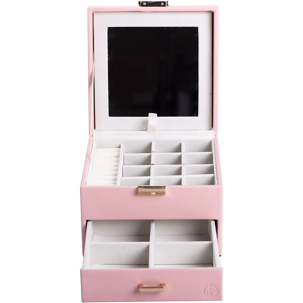 Органайзер для прикрас Yiwu з накидним замком 16x16x12 см рожевий HP-5-2P - фото 5