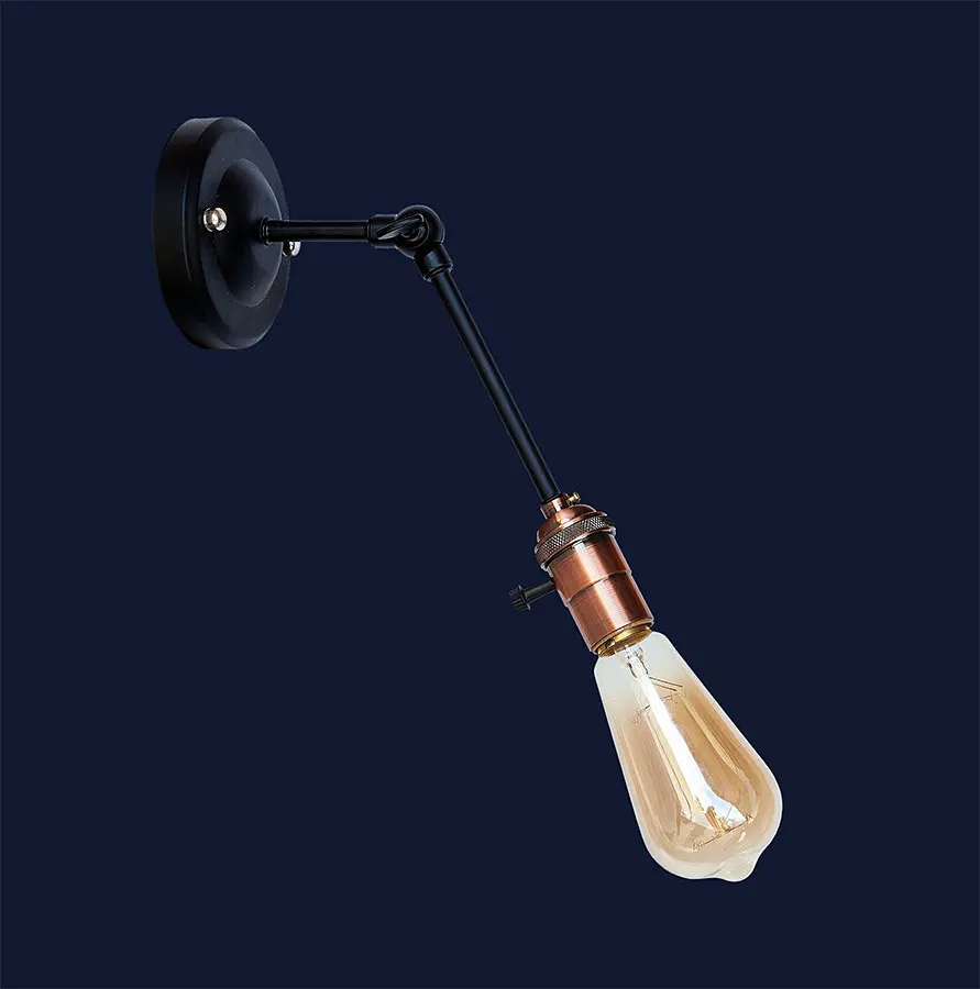 Настенный светильник Levistella 752WG1905-1 E27 черный медное основание - фото 2