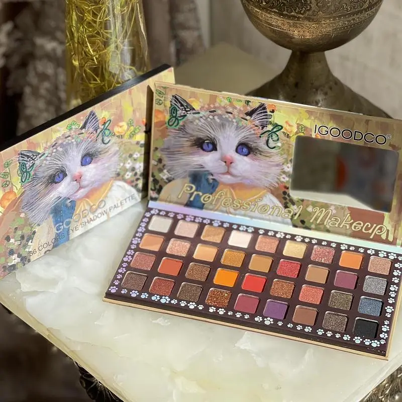 Палетка Тіней для Ока Professional Makeup 36 в 1 Дитяча Косметика IGOODCO Котик - фото 3