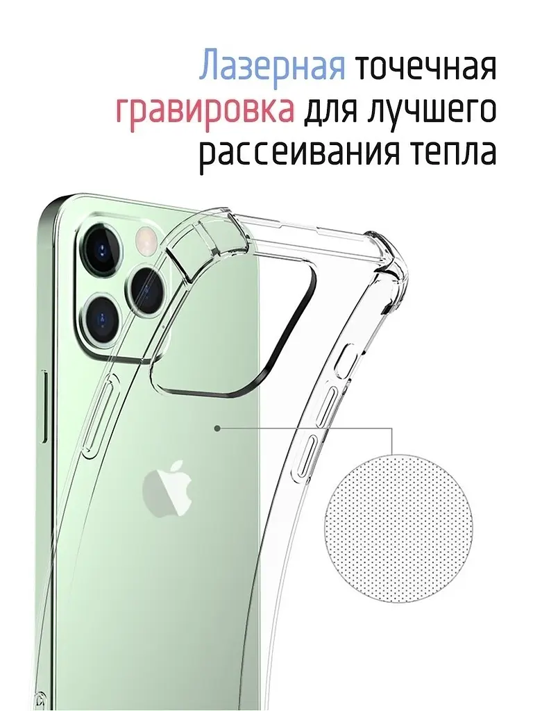 Силіконовий протиударний чохол Case панель + скло 9Н на Iphone 13 Pro Case із захистом камери прозорий (543443253455) - фото 6