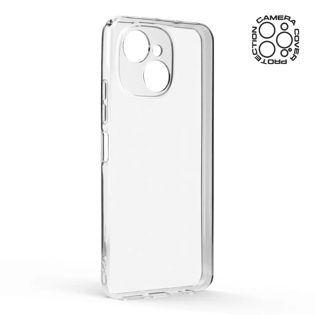 Прозрачный чехол для TECNO Spark 40C 4G с защитой камеры, тонкий, силиконовый, бесцветный, ударостойкий, противоударный бампер c закрытой камерой, ArmorStandart (ARM87223) - фото 2