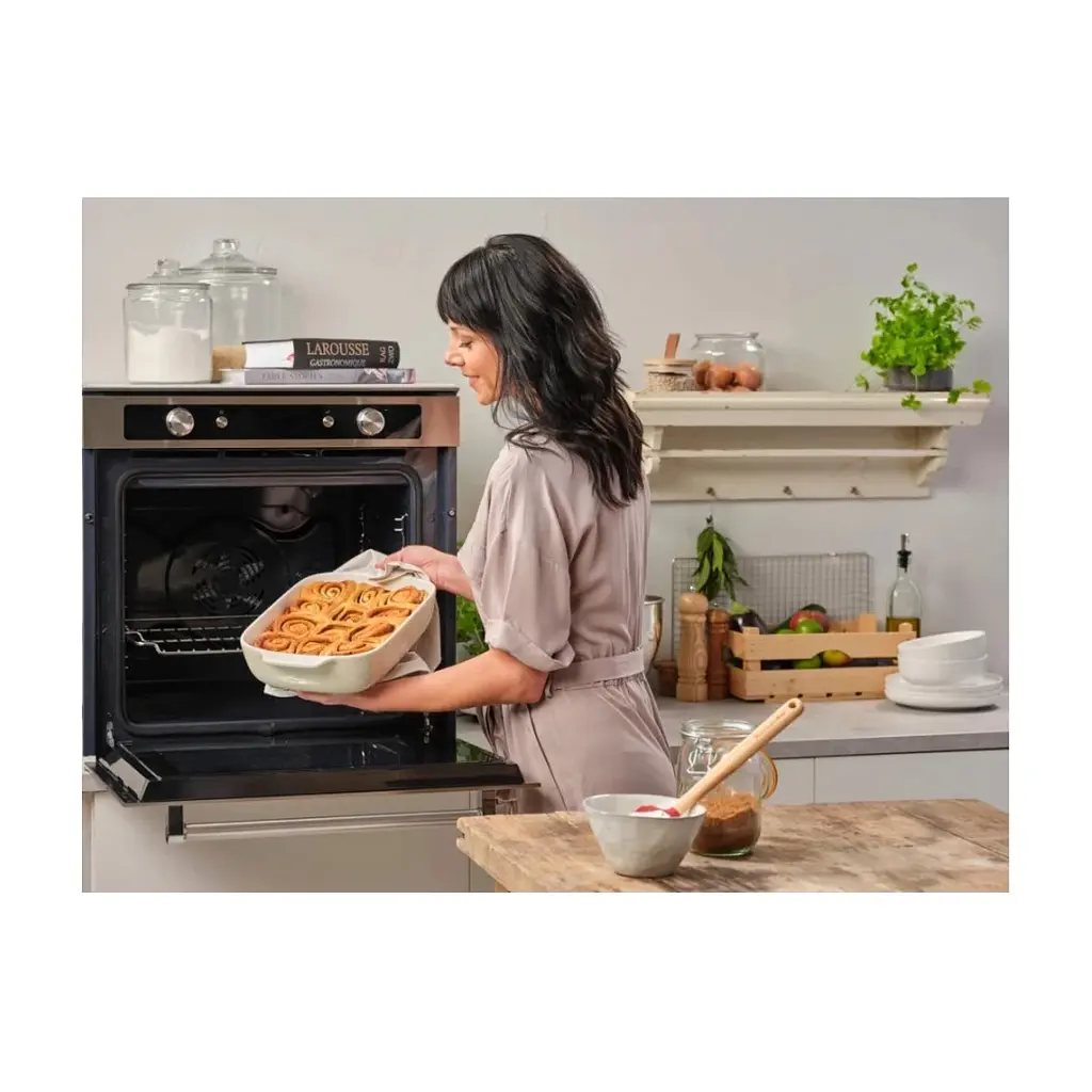 Форма для випікання KitchenAid з кришкою керамогранітна 3,8 л Кремова (CC006109-001) - фото 6