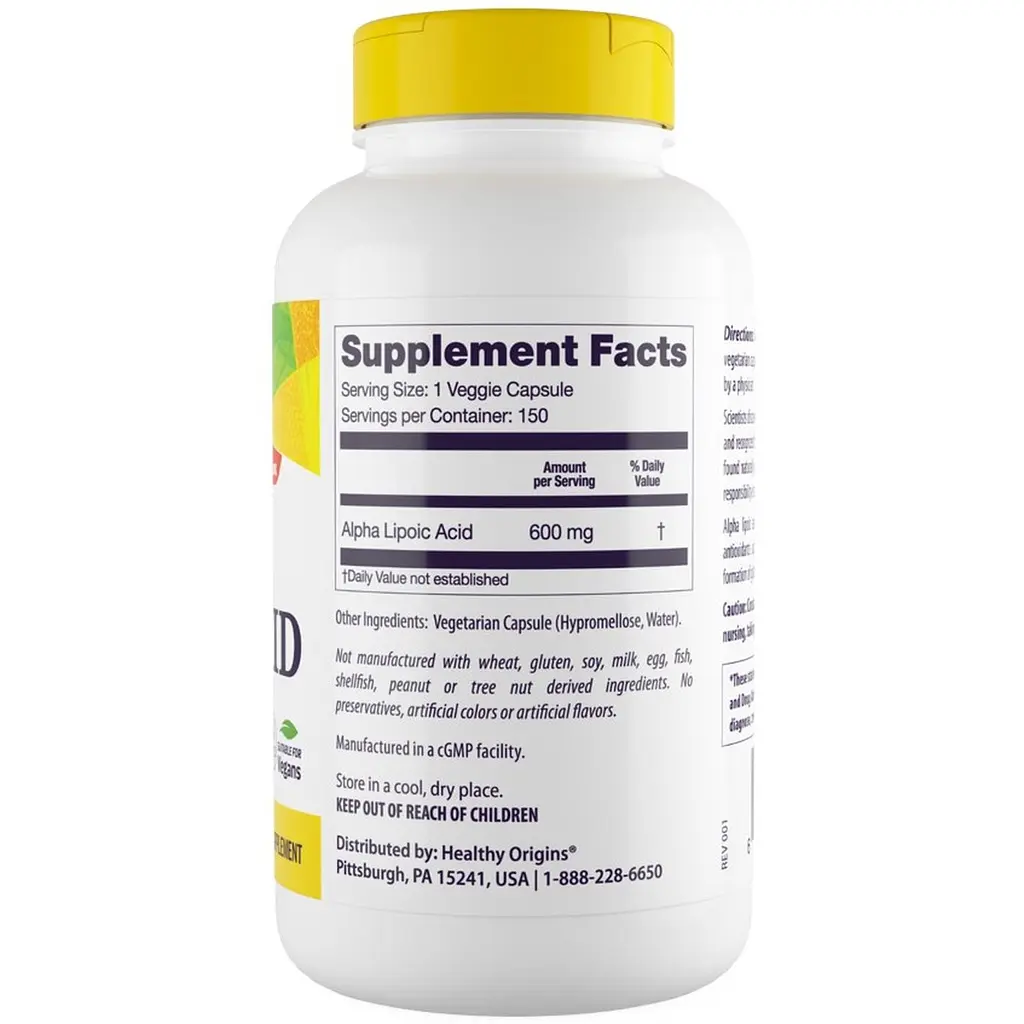 Альфа-ліпоєва кислота Healthy Origins Alpha Lipoic Acid 600 мг 150 капсул (HOG-35093) - фото 2