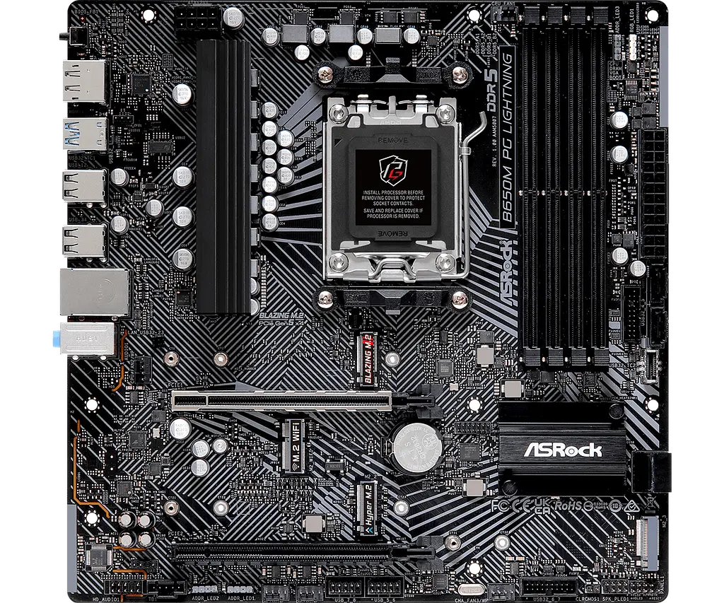Материнська плата ASRock B650M PG Lightning Socket AM5 (B650M PG Lightning) Б/В