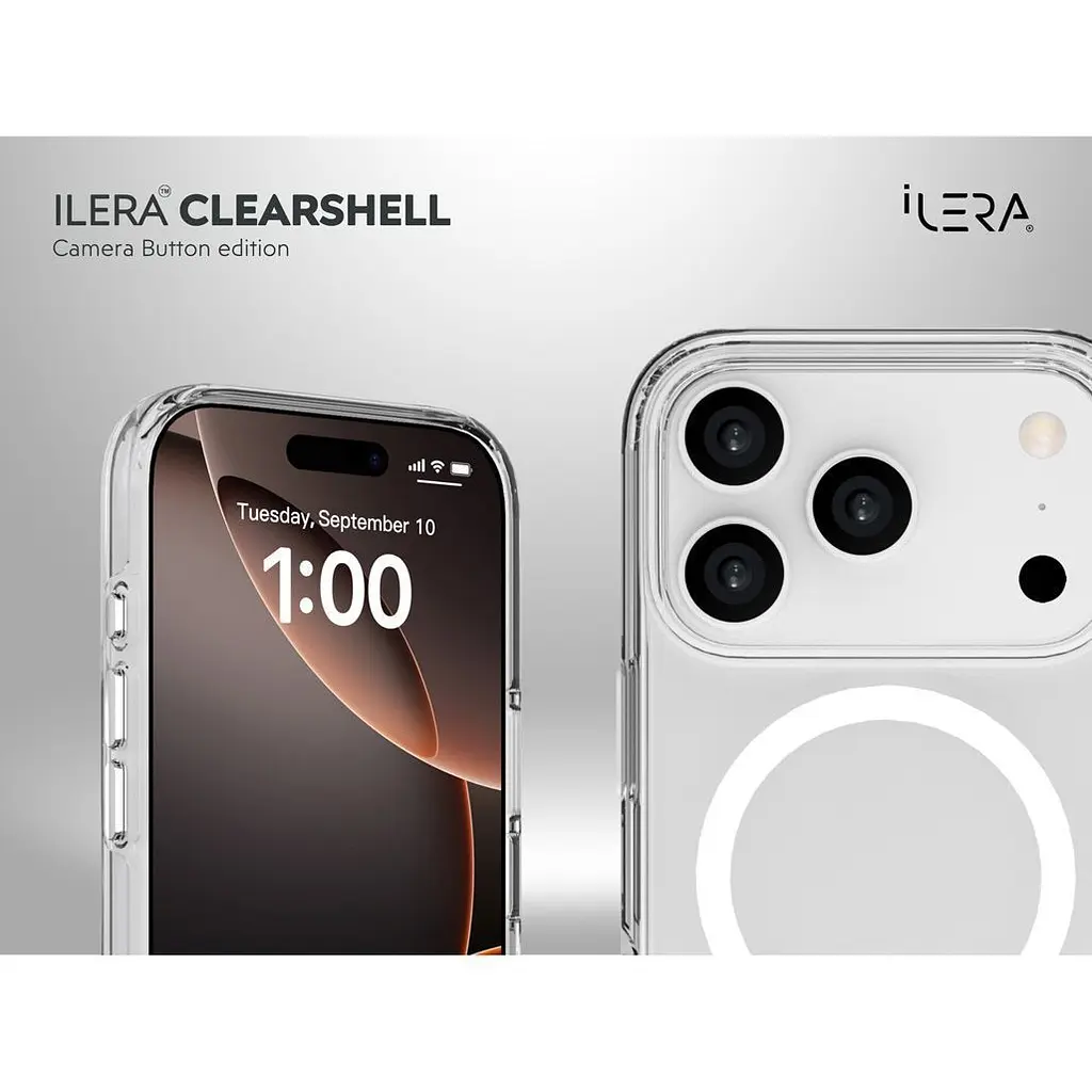 Чохол iLera ClearShell Camera Button with MagSafe для Apple iPhone 17 Pro Transparent (iLHsCLCaB17Pr) [150429] - фото 9