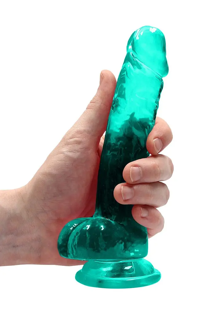 Фалоімітатор RealRock Realistic With Balls 7", 19 см (зелений) - фото 6