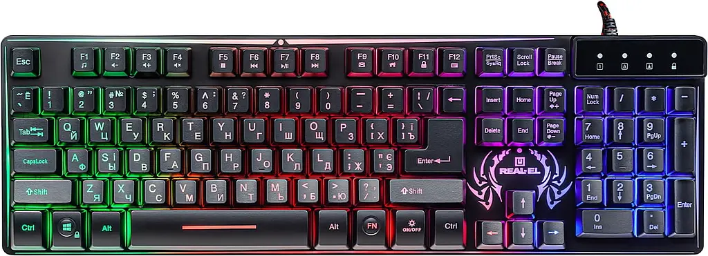 Клавіатура REAL-EL Comfort 7090 Backlit USB black - фото 5