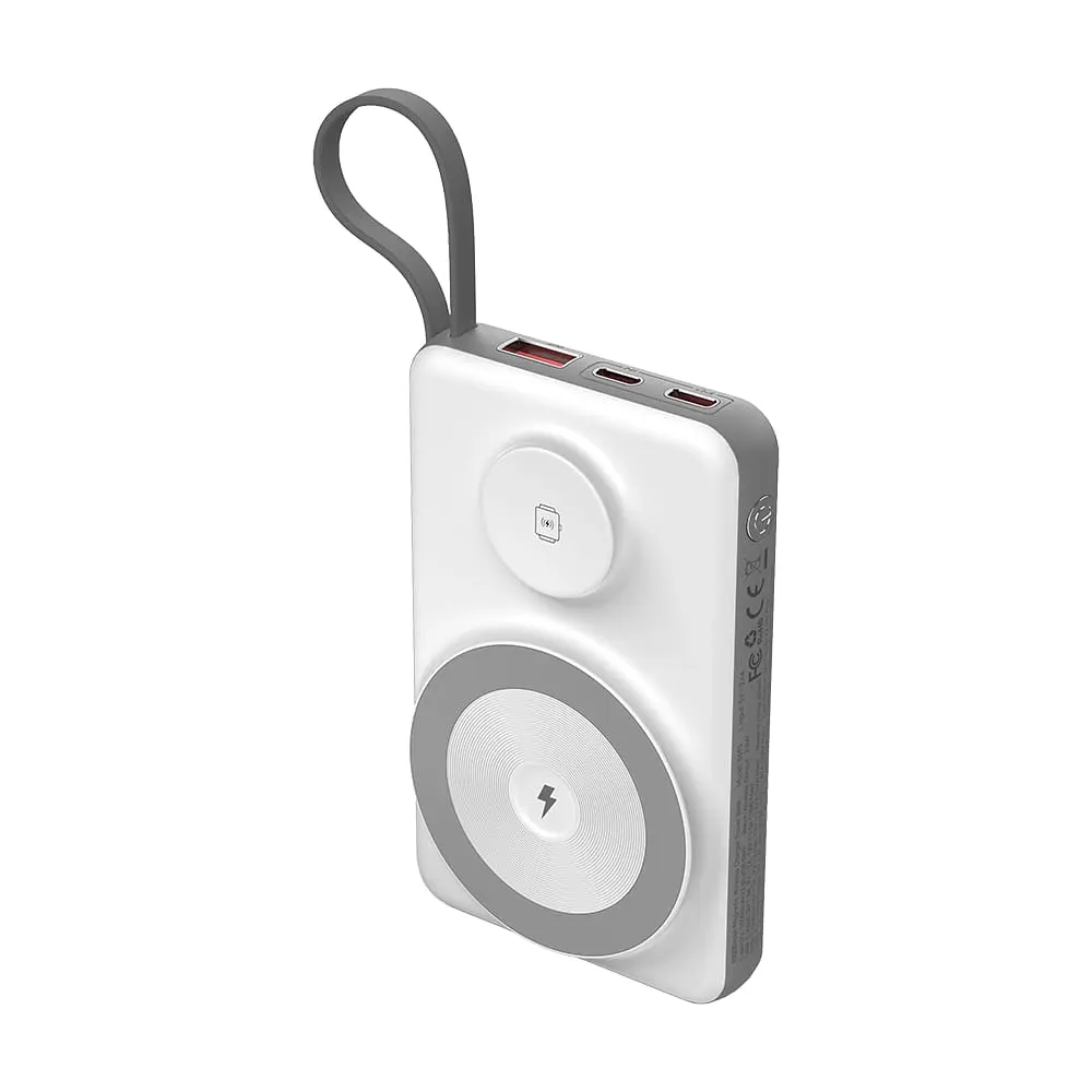 Повербанк 10000mAh Choetech B695 White QC3.0 PD3.0 бездротова зарядка смартфонів та Apple Watch (43-00143) - фото 13