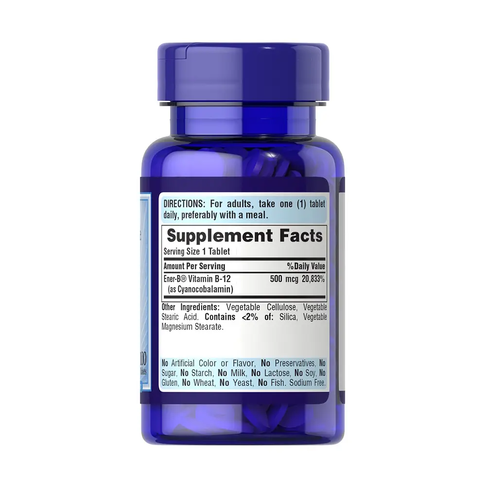 Вітаміни та мінерали Puritan's Pride Vitamin B-12 500 mcg, 100 таблеток - фото 2