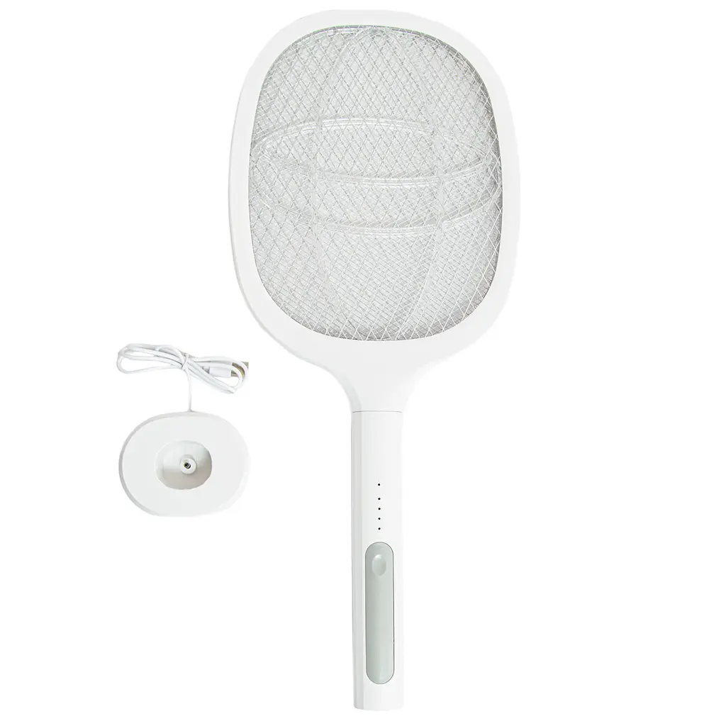 Электрическая мухобойка Multifunction Electric mosquito Swatter Белая, ракетка от комаров с док станцией (ST) - фото 3