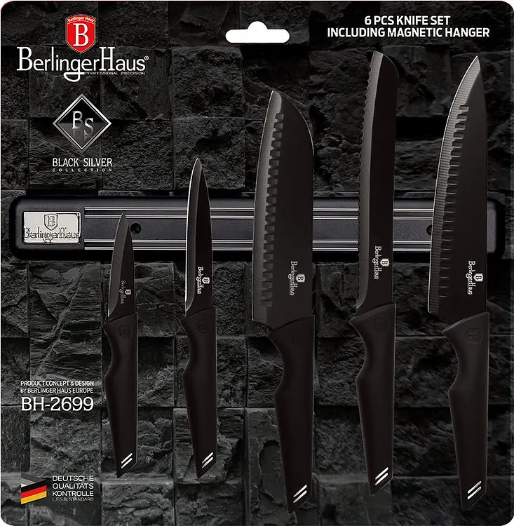 Набор ножей Berlinger Haus Black Silver Collection, черный (BH 2699) - фото 2