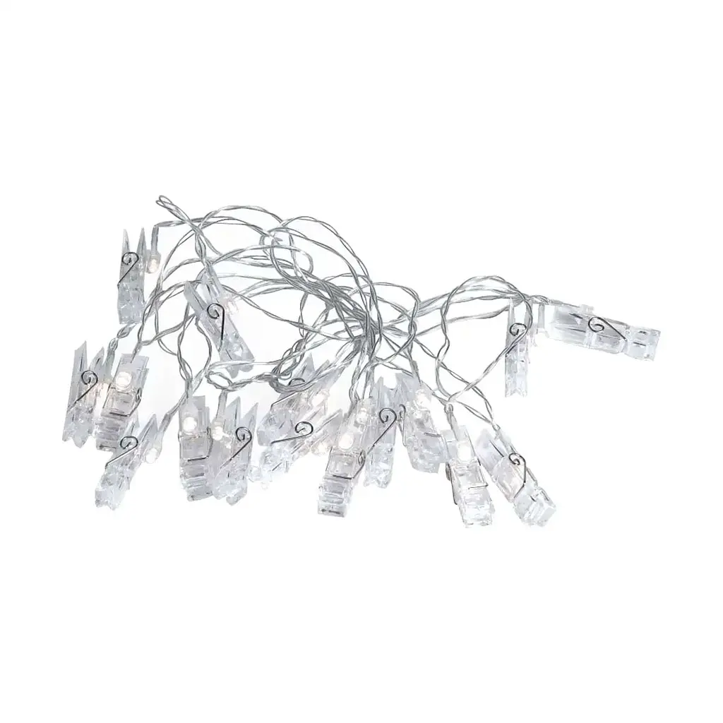 Гирлянда-нить GarlandoPro Прищепки 20 LED длина 5 м, теплый белый (A65) - фото 9