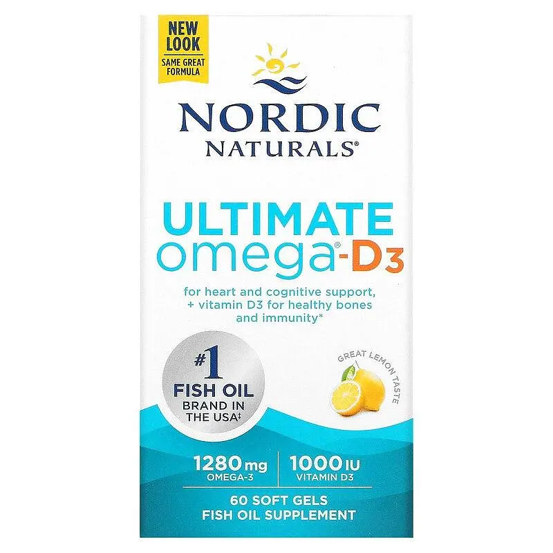 Риб'ячий жир + Д3 Nordic Naturals Ultimate Omega-D3 1000 мг 60 капсул Лимон - фото 2