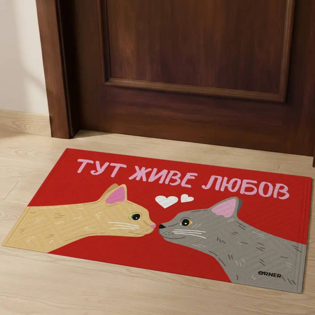Килим придверний "Тут живе любов, котики" - фото 7