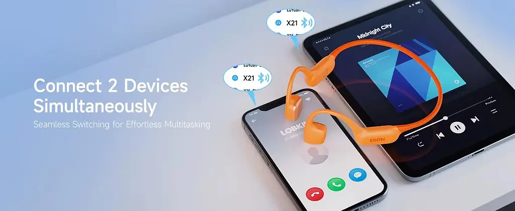 Спортивні навушники з кістковою провідністю для плавання ESON S14 з 32 ГБ помаранчевий - фото 11