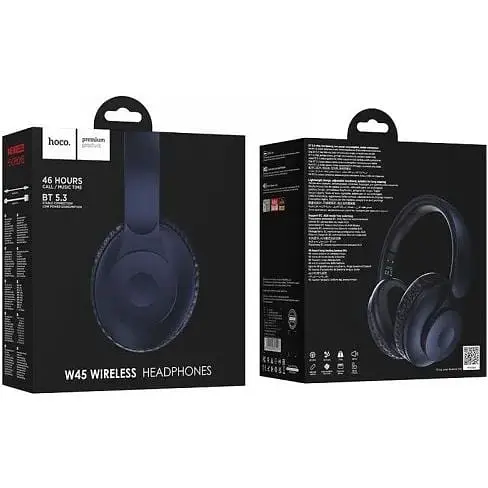 Наушники Hoco W45 Enjoy BT Headset Bluetooth до 46 часов полноразмерные синие 6942007601207 - фото 4