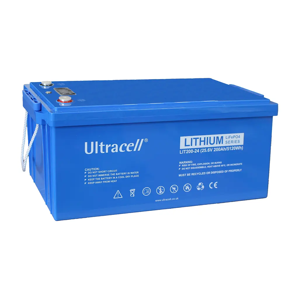 Батарея аккумуляторная Ultracell LiFePO4 24(25.6)V 200Ah/ 2560W(2.56kW) LED DISPLAY, ON OFF - фото 2