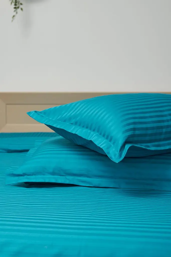 Комплект постельного белья Moon&Star Детский 110x140 см наволочки 2x40x60 см Turkish Blue Satin Stripe - фото 6