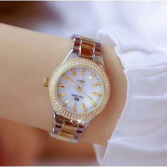 Женские наручные часы BS Diamond (Серебристо-золотистые) - фото 2