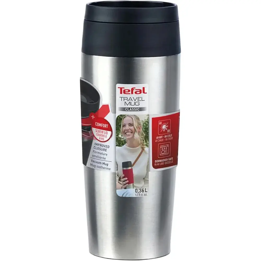 Термочашка Tefal Travel Mug Classic 360 мл Stainless Steel (N2020110) - фото 3