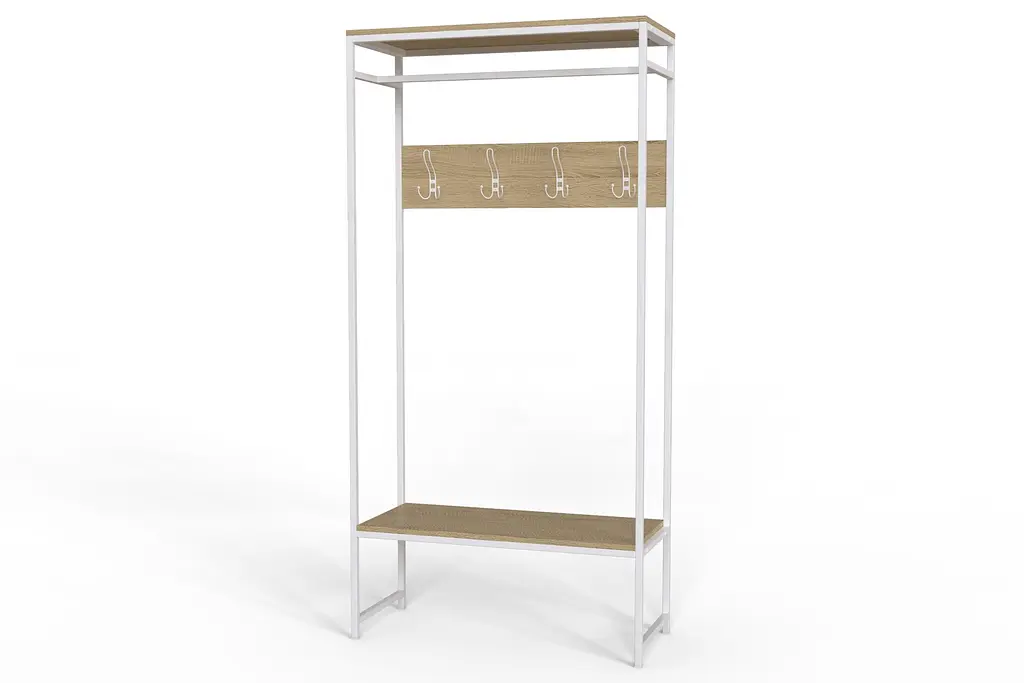 Вешалка напольная Ferrum-decor Трелис 14 180x90x38 белый ДСП Дуб Сонома 16мм (FRD-104352) - фото 4