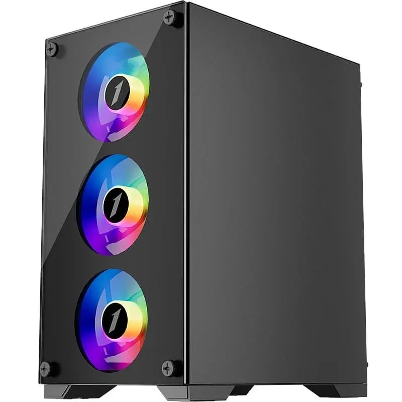 Корпус 1stPlayer X2-M-BK-4F1-PS-600FK-EU Black 600W - фото 4