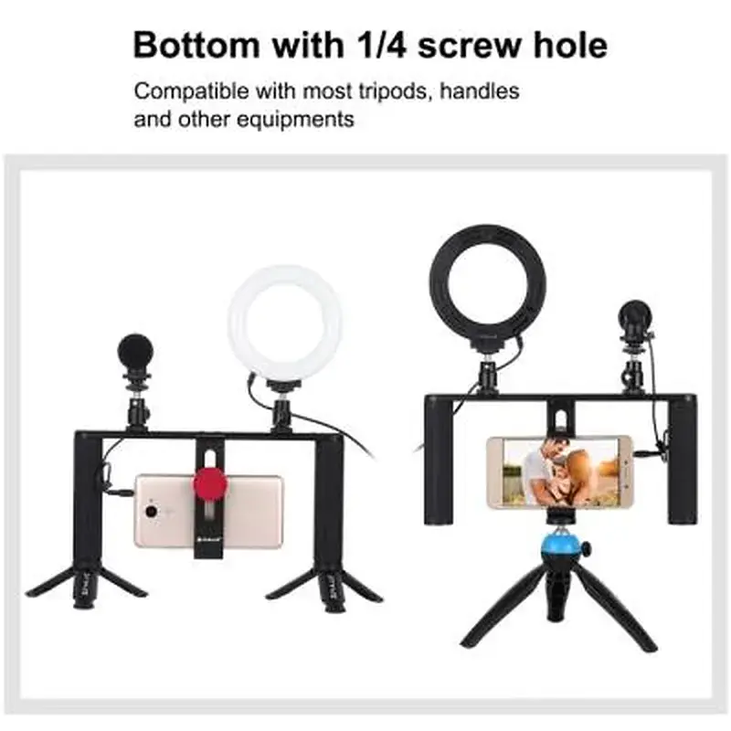 Набір блогера Puluz 4in1 (ring light, mount, phone holder, microphone) (PKT3028) - фото 4
