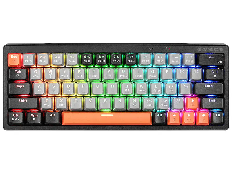 Клавіатура Tracer GameZone Evo1 Hot SWAP 63 RGB Grey (TRAKLA47297)