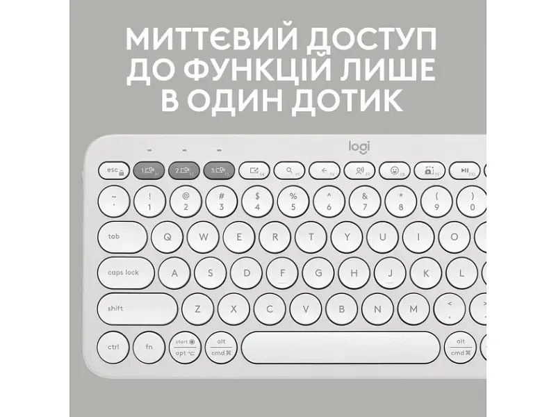 Клавіатура Logitech Pebble Keys 2 K380s Tonal White UA (920-011852) - фото 3
