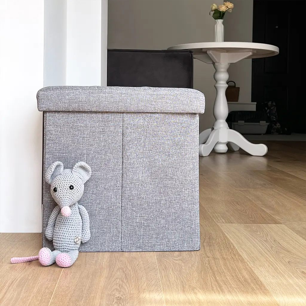 Пуф для хранения МВМ My Home 380х380х380 мм серый (TH-03 GRAY) - фото 6