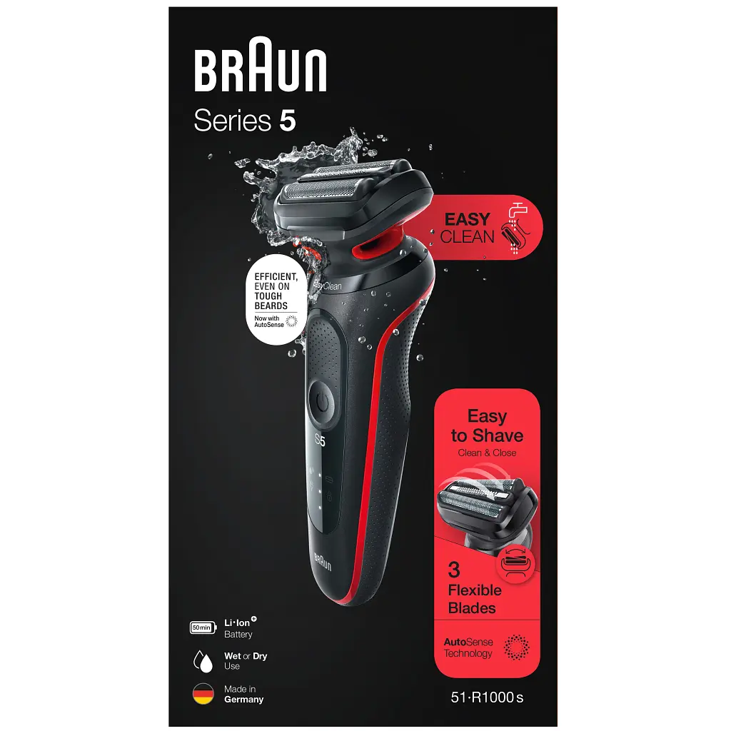 Електробритва Braun Series 5 51-R1000s BLACK / RED - фото 8